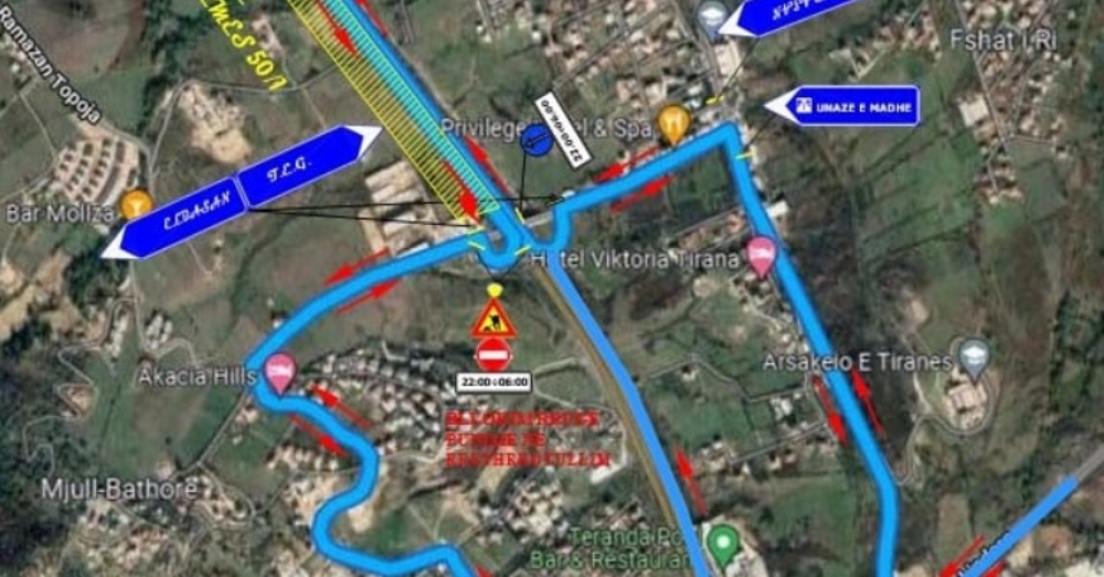 Punime ne rrethrrotullimin e Tegut, devijohet trafiku per 1 jave